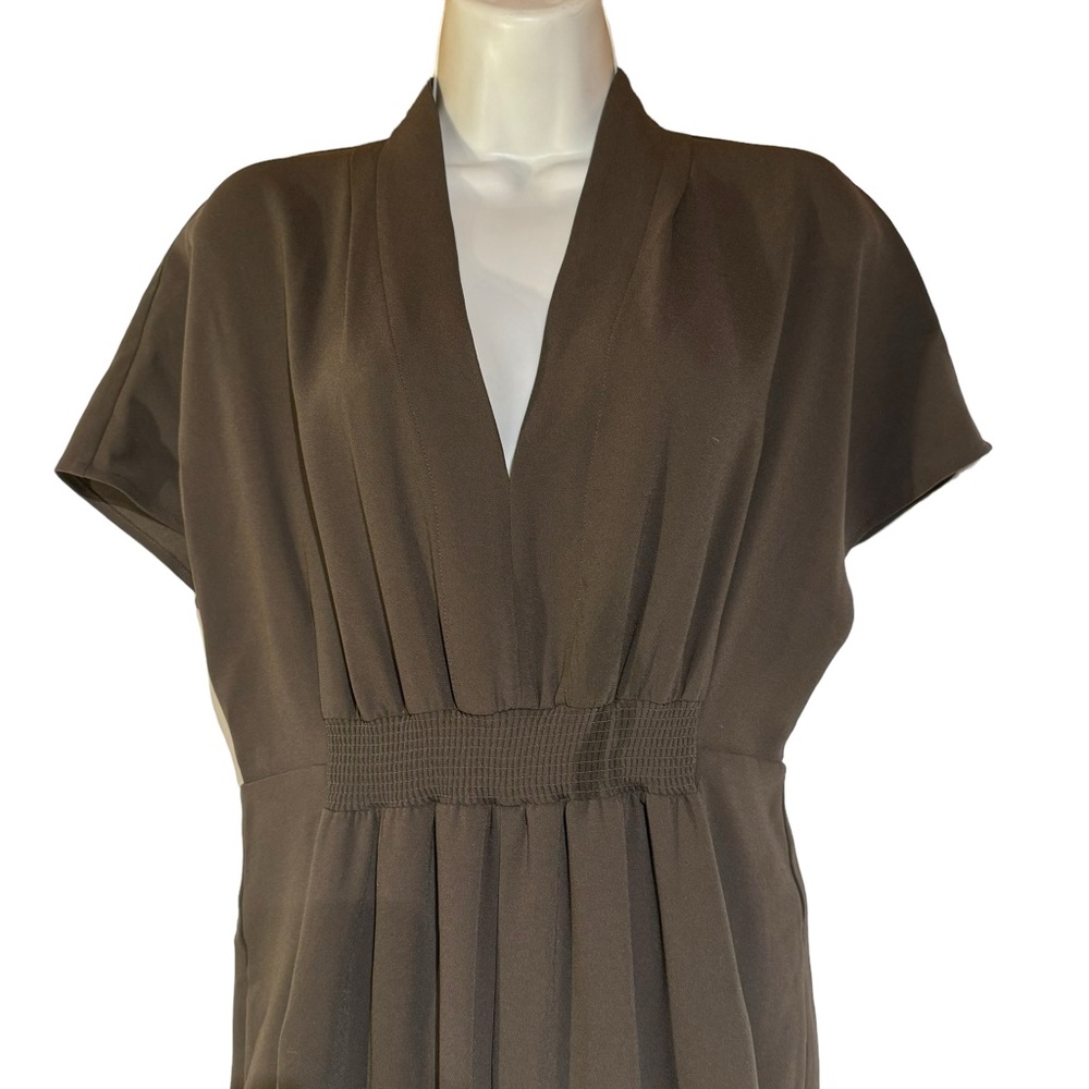 BABATON Pantsuit Onesie Olive V-Neck EUC